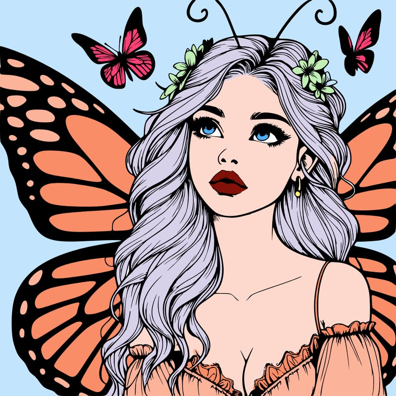 butterfly fairy realistic girl