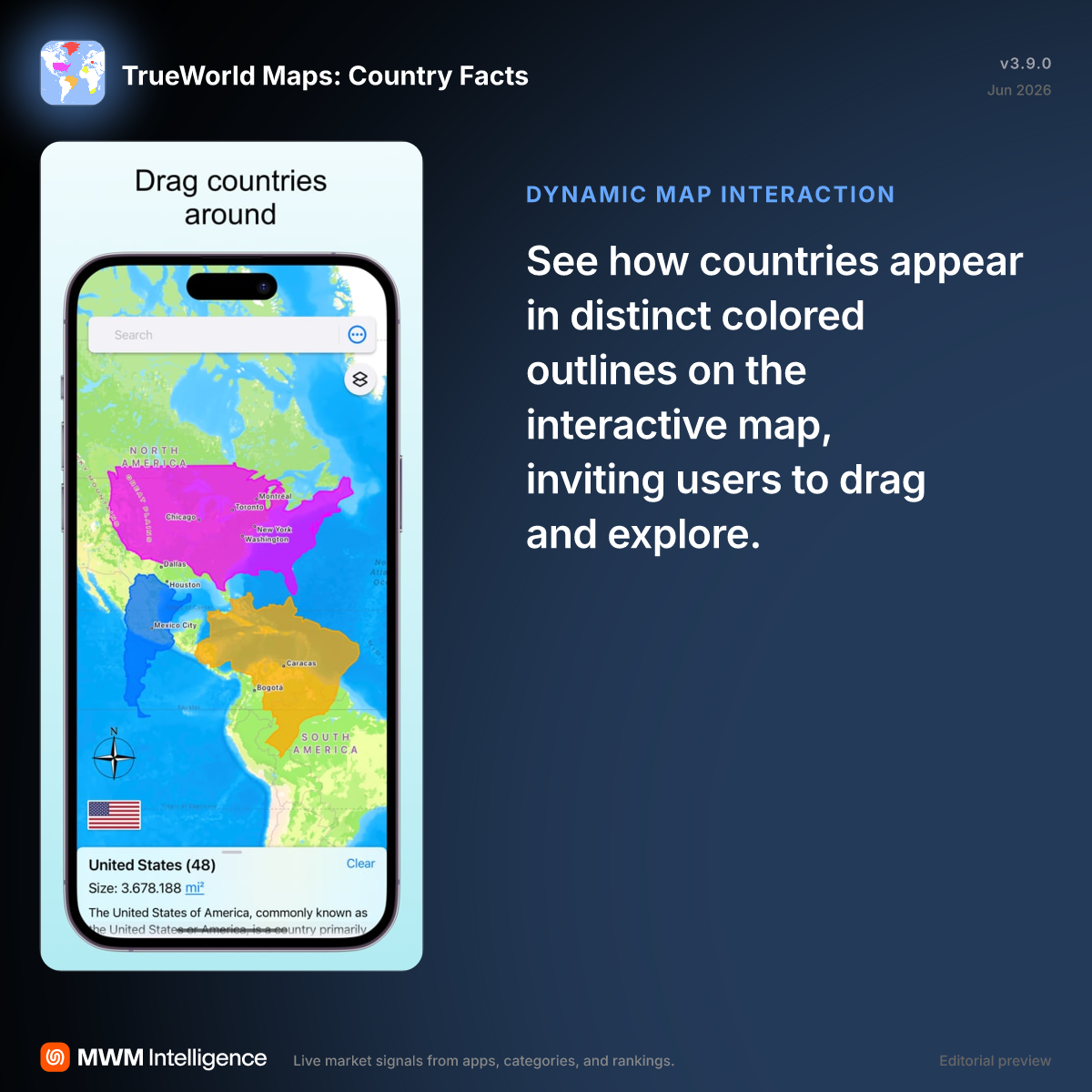 TrueWorld Maps: Country Facts - Education App | MWM
