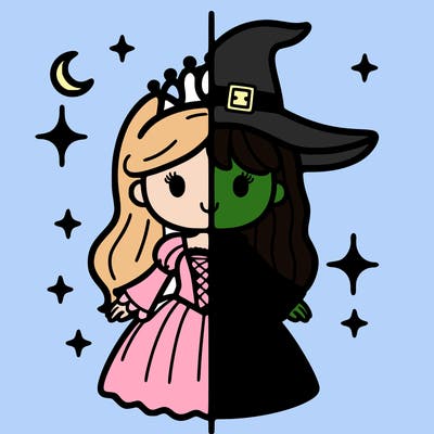 split princess and witch