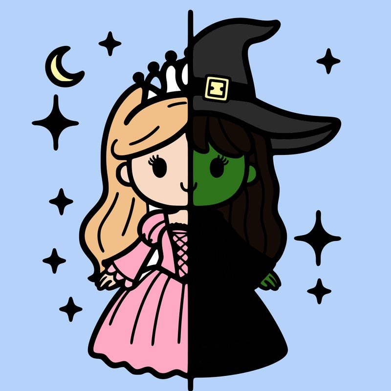 split princess and witch