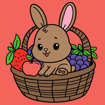 bunny in a fruit basket