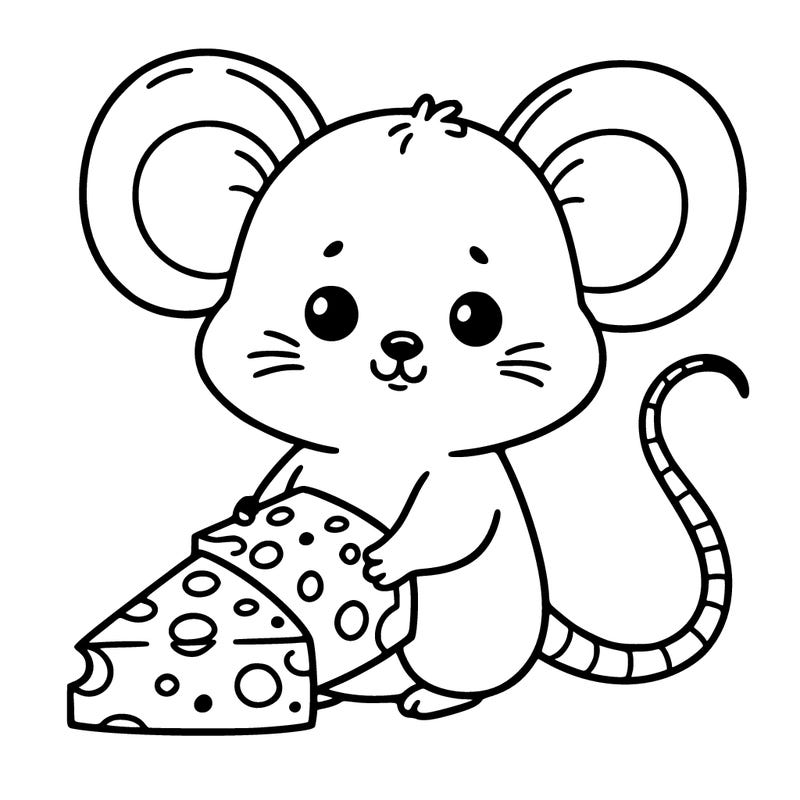 cute mouse with cheese