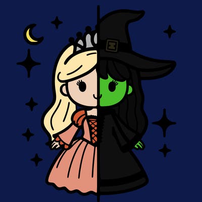 split princess and witch