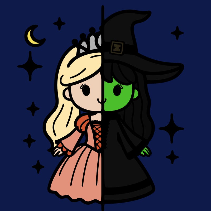 split princess and witch