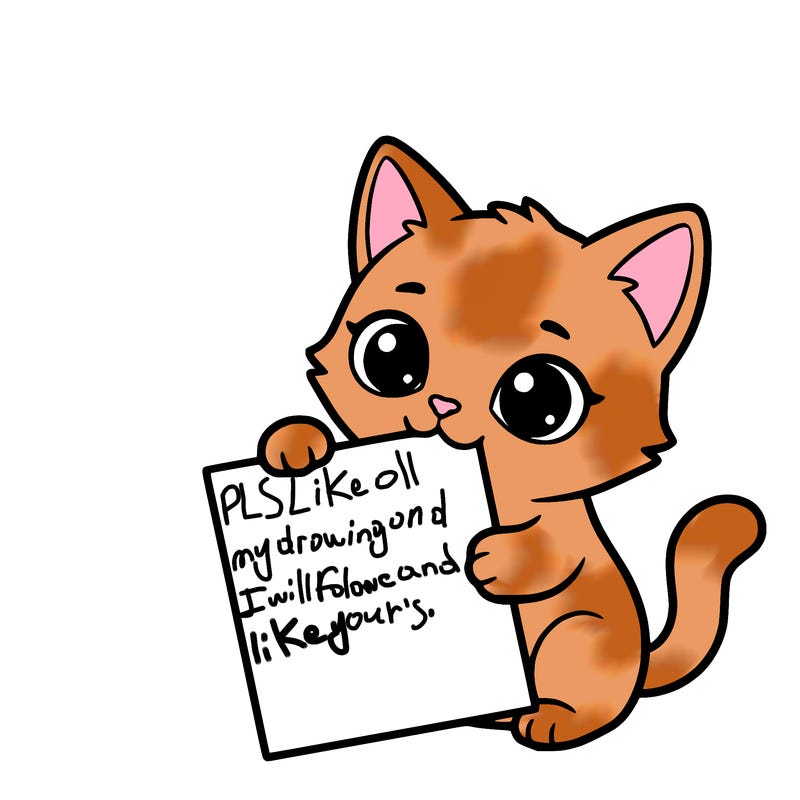 a small cat with a blank sheet of paper in its hand. the cat is sooooooo cute!