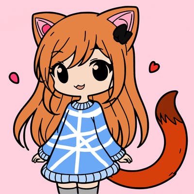 girl with cat ears and tail