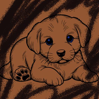 a cute realistic puppy