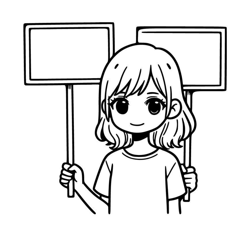 girl with a sign