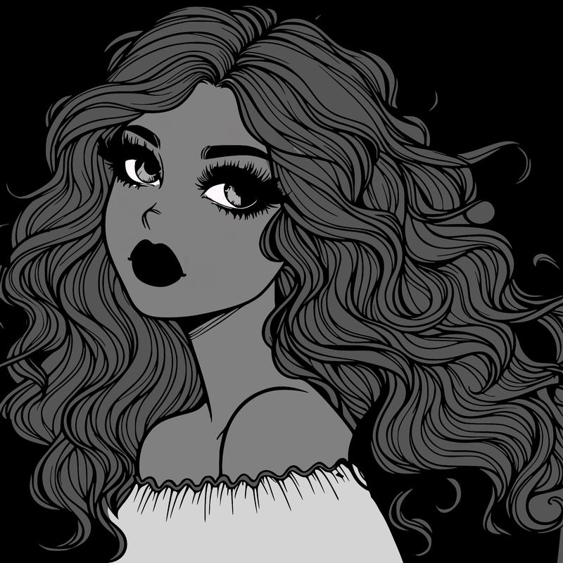 realistic halloween girl with wavy hair and lips