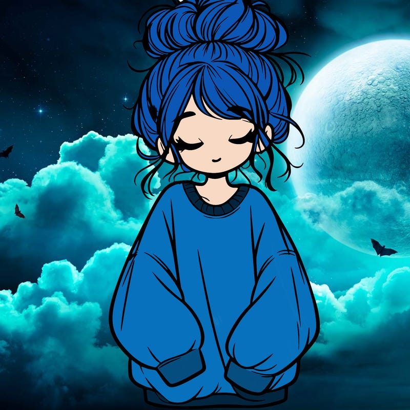 girl with baggy sweatshirt and messy bun