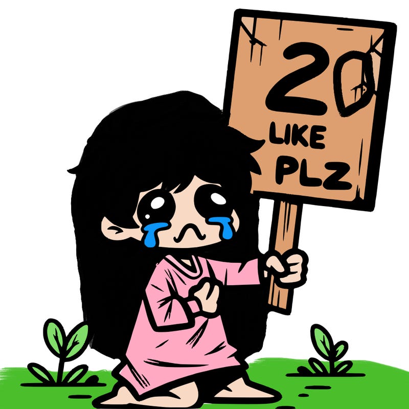 small poor toddler crying with sign that says 2 like plz