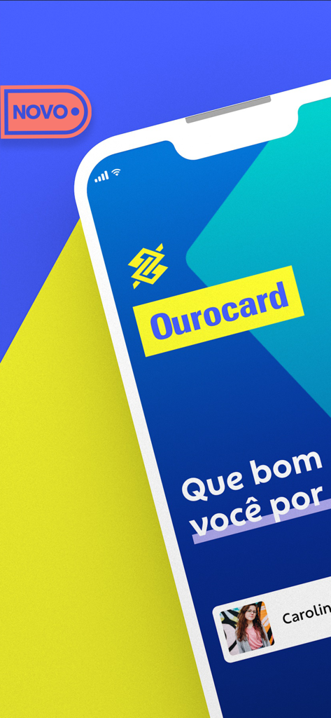 Ourocard - Cartão de crédito. - Ourocard credit card mobile app welcome screen