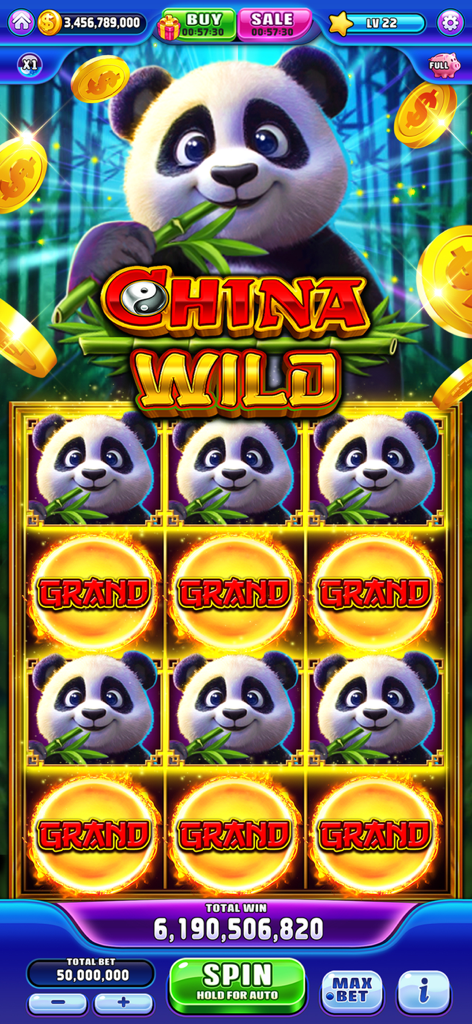 Dragon Jackpot Slots Casino - China Wild panda slot machine with Grand Jackpot money balls and a multi-billion coin win