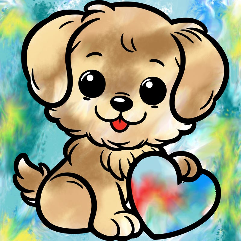 puppy with a heart
