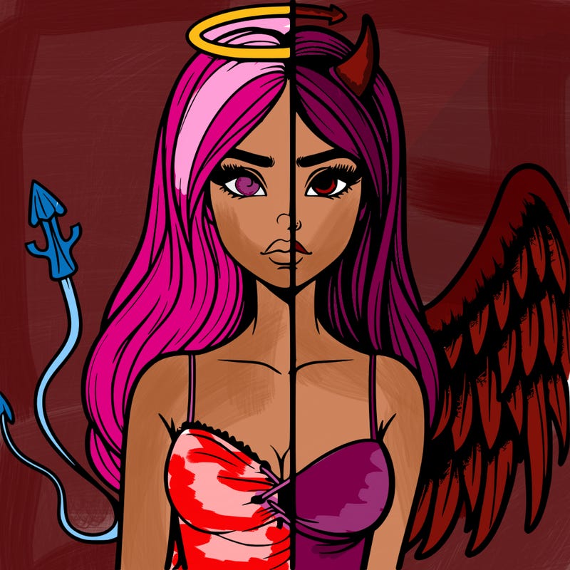 devil vs angel realistic girl