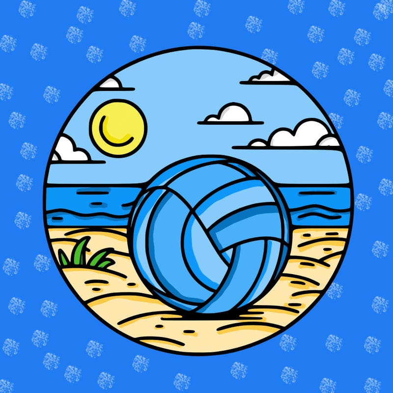 volleyball on a beach