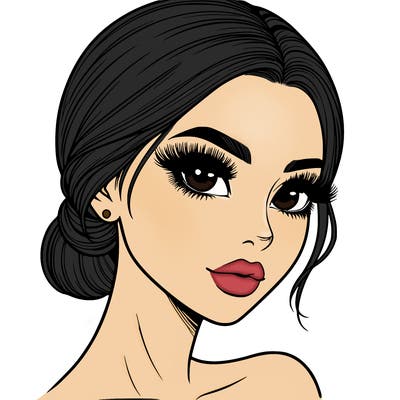 realistic girl with lashes