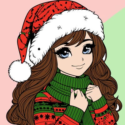 realistic christmas girl