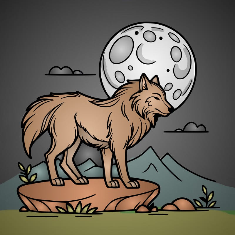 wolf moonlight