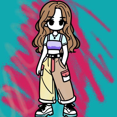 girl in crop top and baggy pants