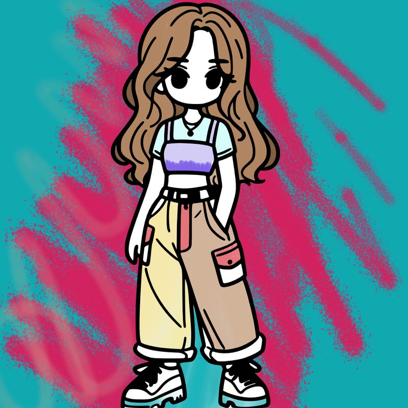 girl in crop top and baggy pants
