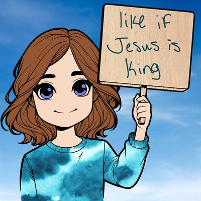 realistic girl holding up a sign