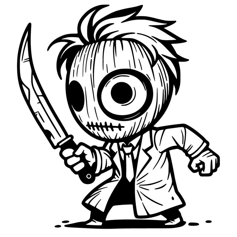 scary person with knife