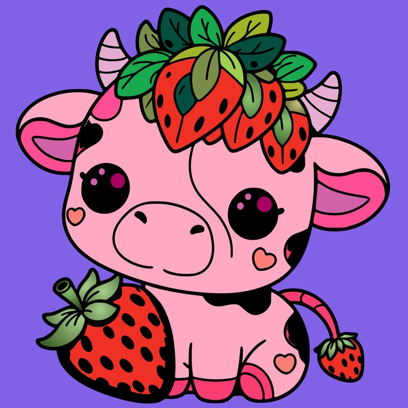 cute strawberry cow