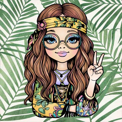 hippie girl realistic