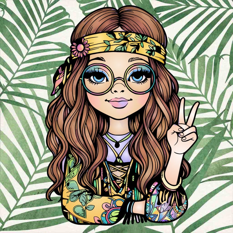 hippie girl realistic