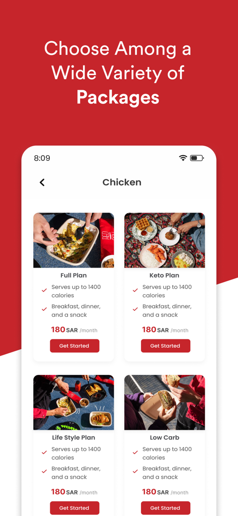 Redbox healthy food - Selección de planes de suscripción de comidas saludables en la app Redbox
