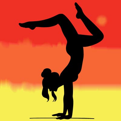 a woman doing a handstand