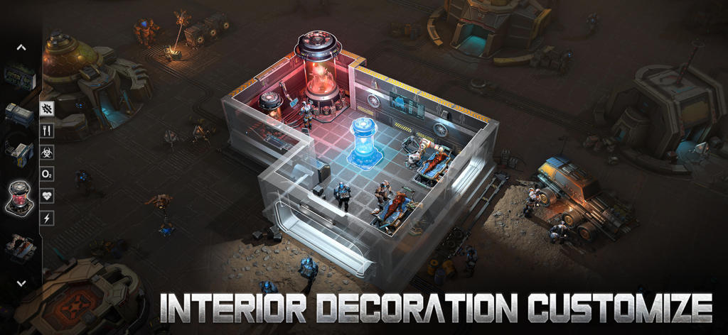 Personnalisation de l'agencement intérieur et de la décoration d'une base de science-fiction dans Marsaction 2 Space Homestead