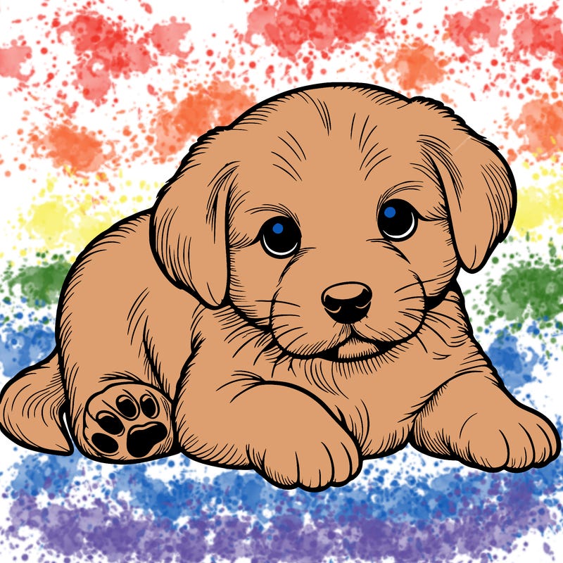 a cute realistic puppy