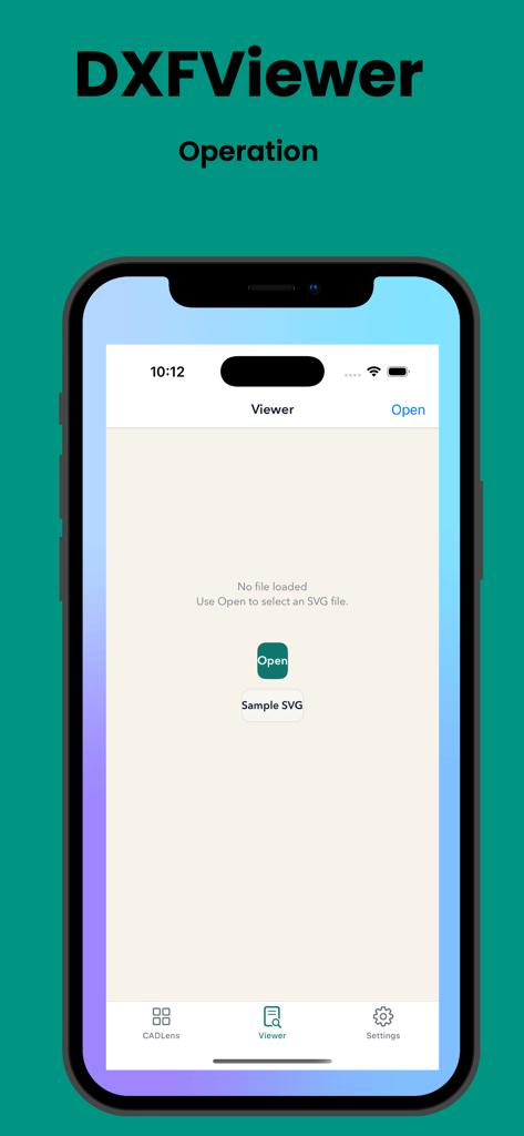 DXFViewer - A tela do visualizador do aplicativo DXFViewer para dispositivos móveis para abrir arquivos CAD.