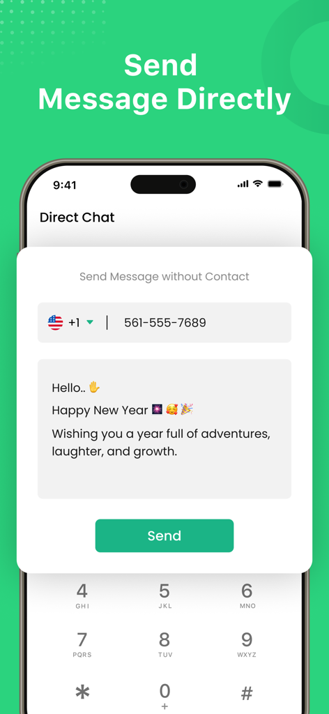 WhatisRemoved: Recover Message - Interface de chat direto para enviar mensagens sem salvar números de telefone no aplicativo WhatisRemoved.