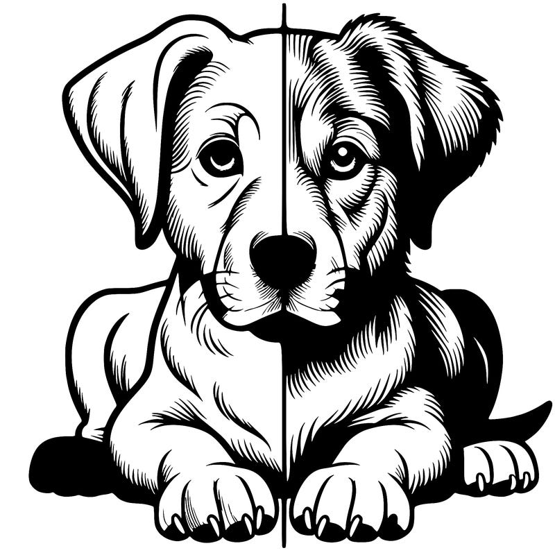 realistic dog split picture