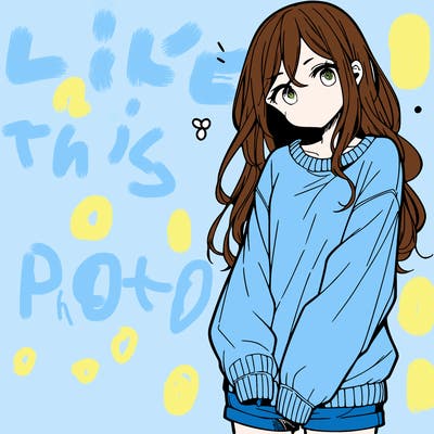 manga teen girl  in a sweater and baggy pants