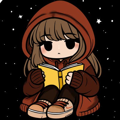 girl in oversized hoodie reading a book