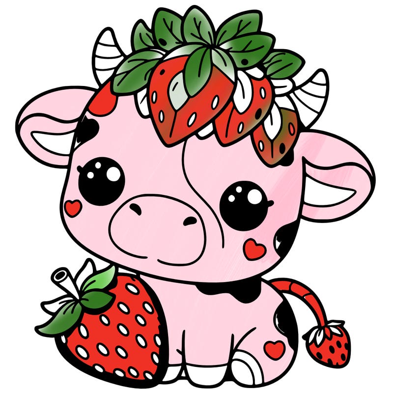 cute strawberry cow