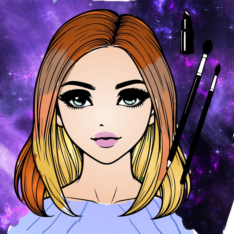 realistic girl with makeup