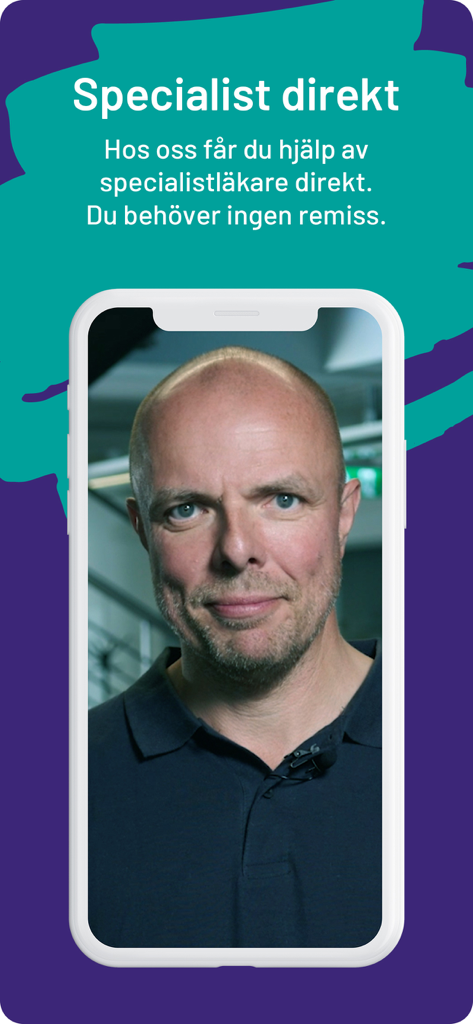 A video call with a medical specialist on the Medicheck app screen