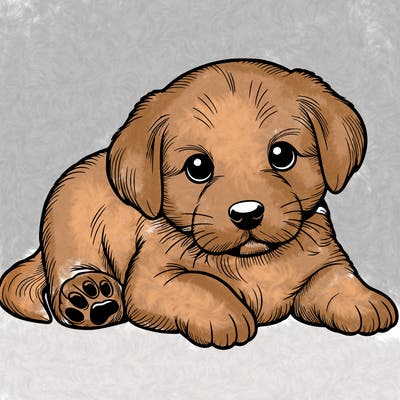 a cute realistic puppy