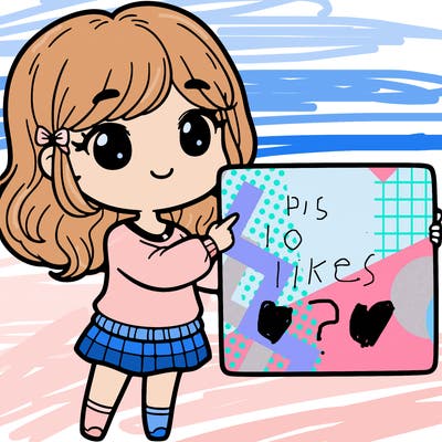 cute girl holding white sign