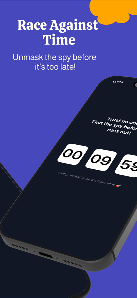 Spy Detect - Spy Detect game screen featuring a countdown timer for finding the spy