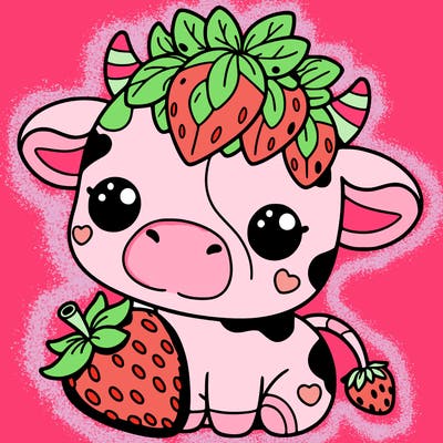 cute strawberry cow