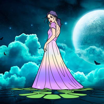 realistic women looking behind her