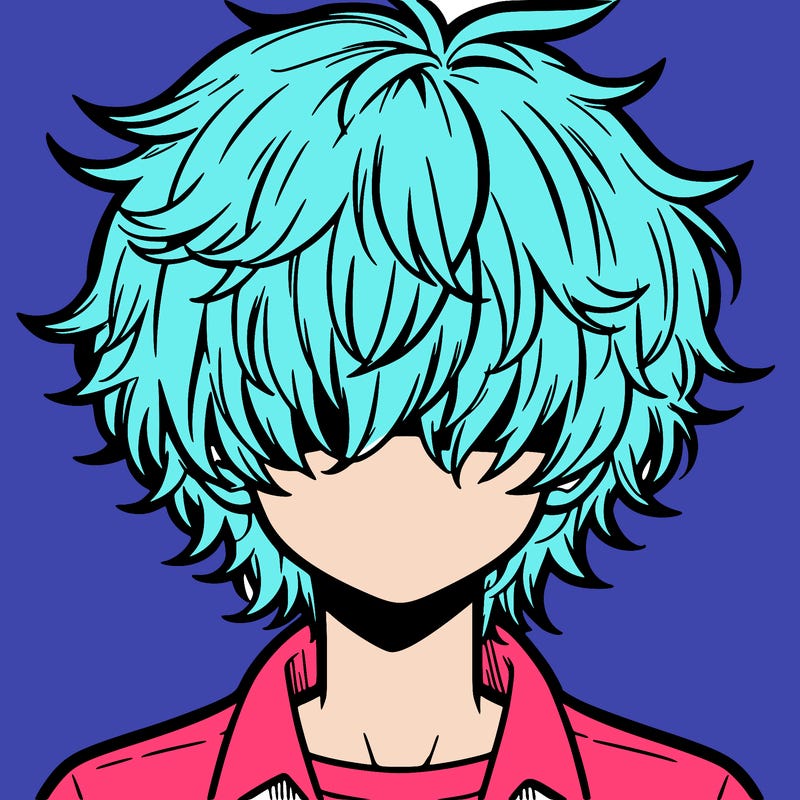 manga boy fluffy hair covering his eyes