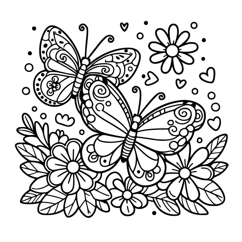 butterflies with flowers
