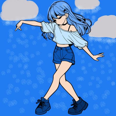 realistic girl danceing